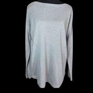 Talbots Light Gray Sweater With Silvery Shimmer Size L